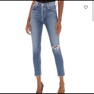 Agolde Nico High Rise Slim Jeans in Shoreline